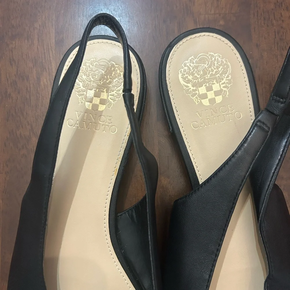 Vince Camuto Black Slingback Flats Size 9